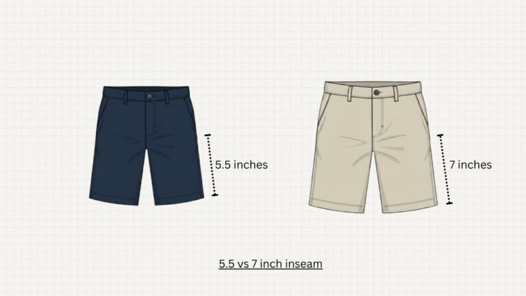 Comparison of shorts inseam lengths