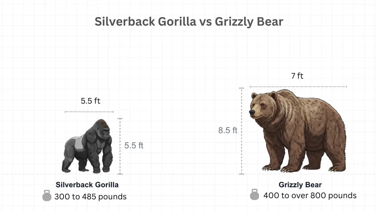 Silverback Gorilla vs Grizzly Bear