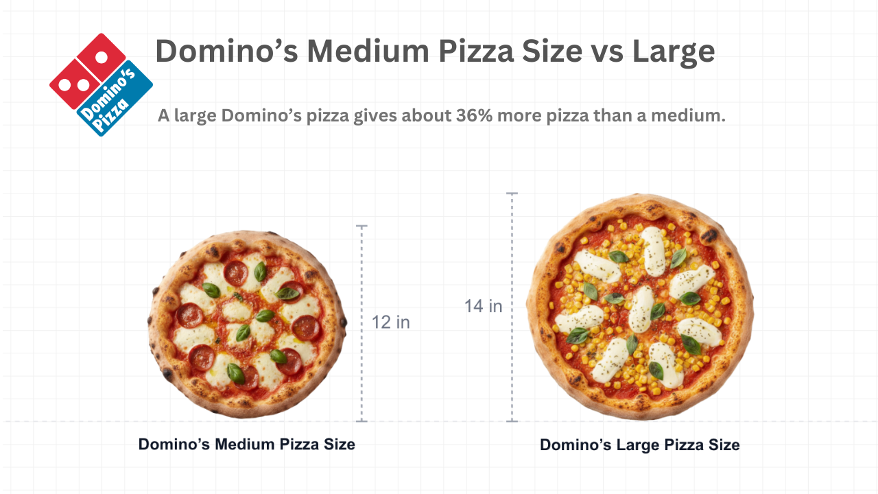 Domino’s Medium Pizza Size vs Large
